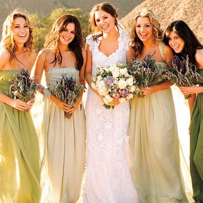 Mix and match bridesmaid dresses
